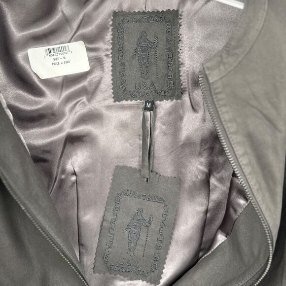 My Tribe Gray‎ Leather Asymmetrical Hem Peplum 3/4 Sleeve Zip Jacket Medium - Picture 4 of 9